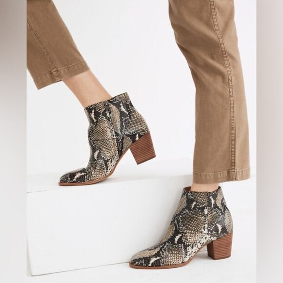 🆕 MADEWELL | The Rosie Ankle Boot in Snakeskin Embossed Leather | Women’s 7 - Picture 1 of 9